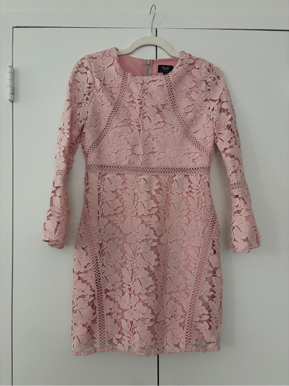 Girls Bell Sleeve Floral Lace Sheath Dress - Blush Pink Bardot Junior Size 18